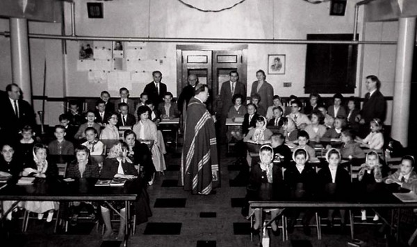 Annual meeting in Sacred Heart Church Hall, early 1970s